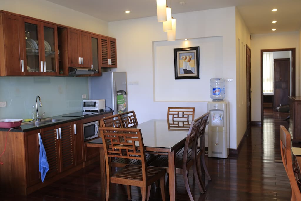 The Dining room and kitchen