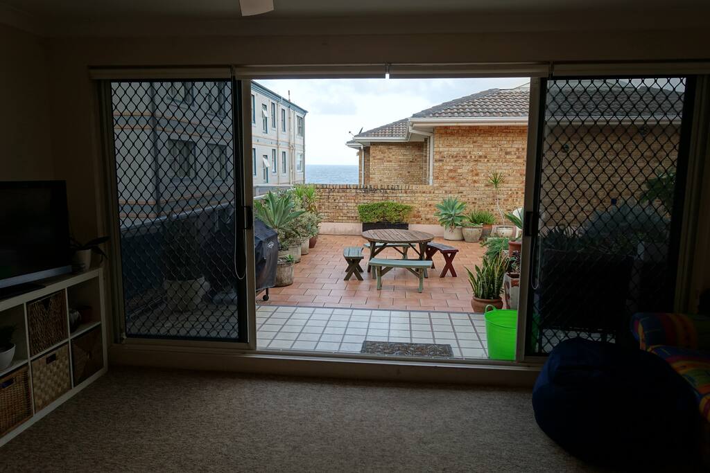 Courtyard with ocean views.