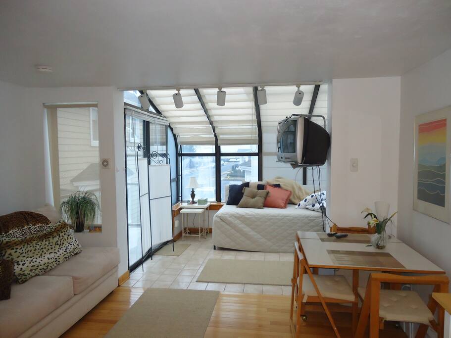 Sleeps two people, The unit has 2 twin trundle of one sofa bed!