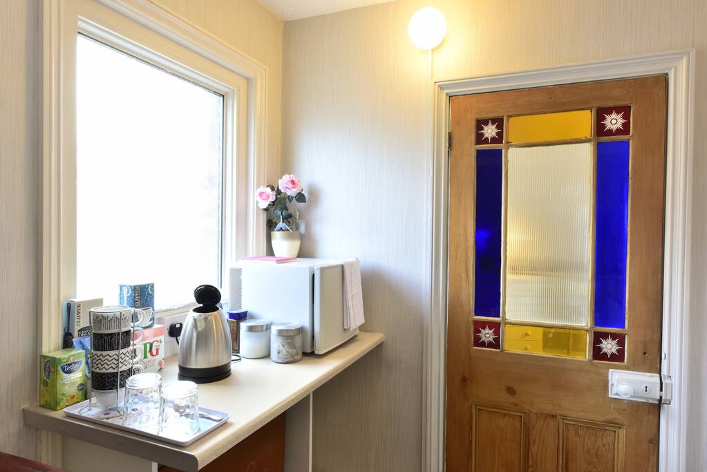 Tea and drinks making facility also small fridge etc,.