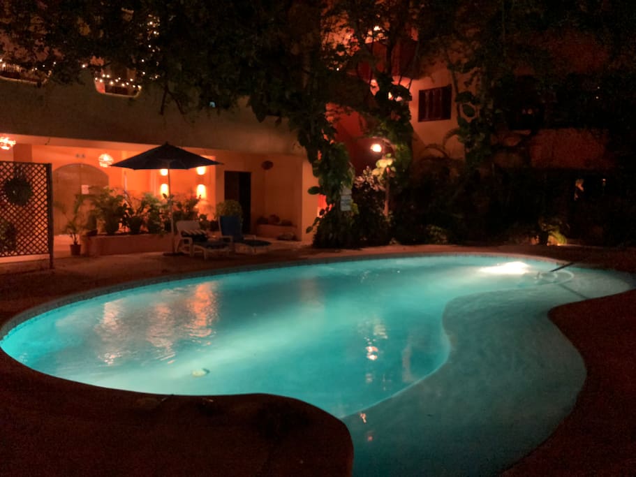 Complex lit at night
