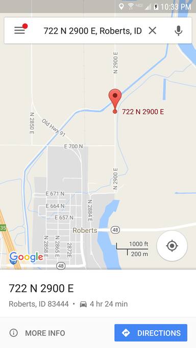 Location in Roberts, ID (Google Maps).