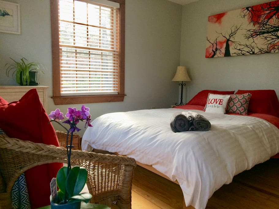 The bedroom.