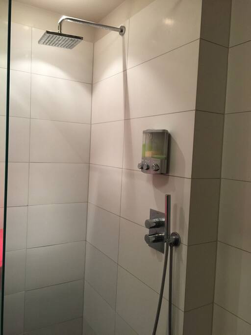 bigger bathroom with power shower