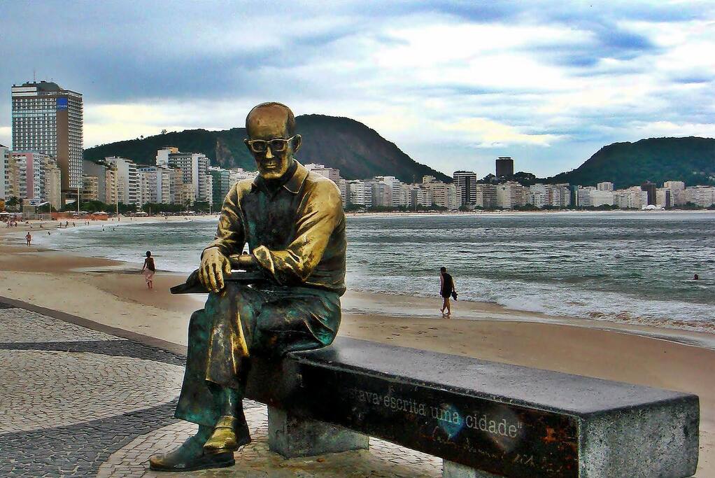 Carlos Drummond de Andrade, brazilian famous writer, former resident of Copacabana.
