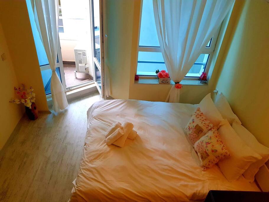 Comfortable bed for a good sleep.