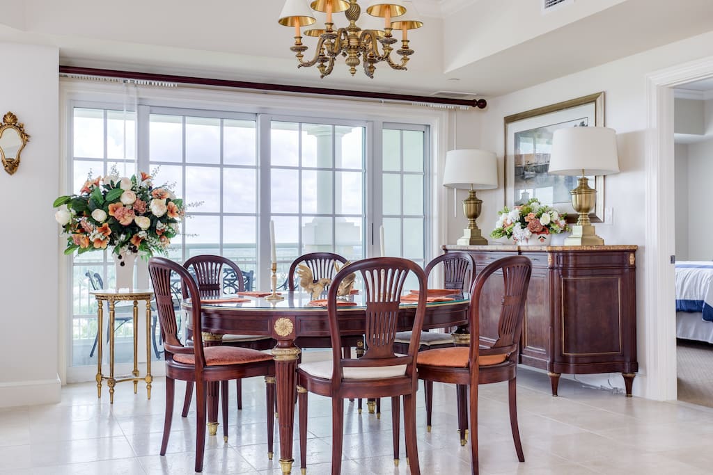 Dining area with fabulous views of the resort and golf courses