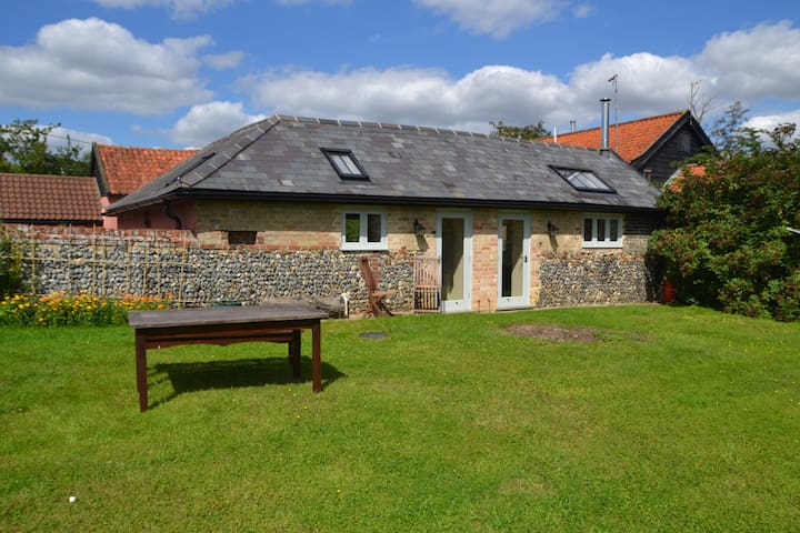 Individual barn overlooking open fields real fire