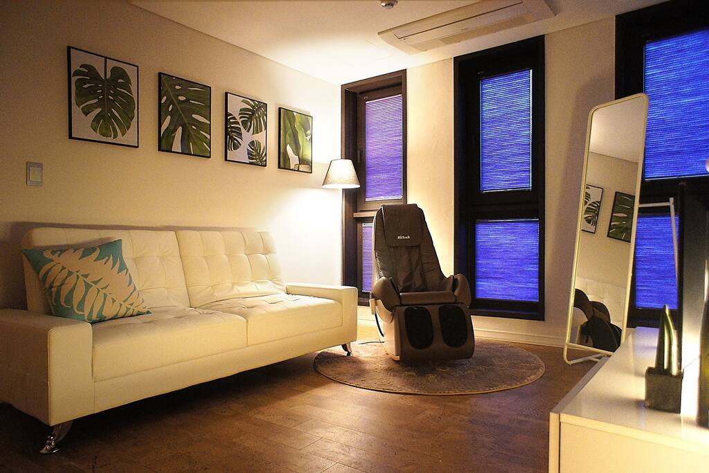 Living room sofa bed and massage chair
