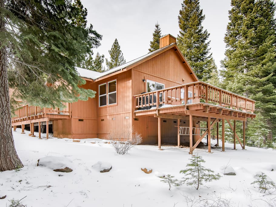 Take in the pine-fresh air from the expansive deck.