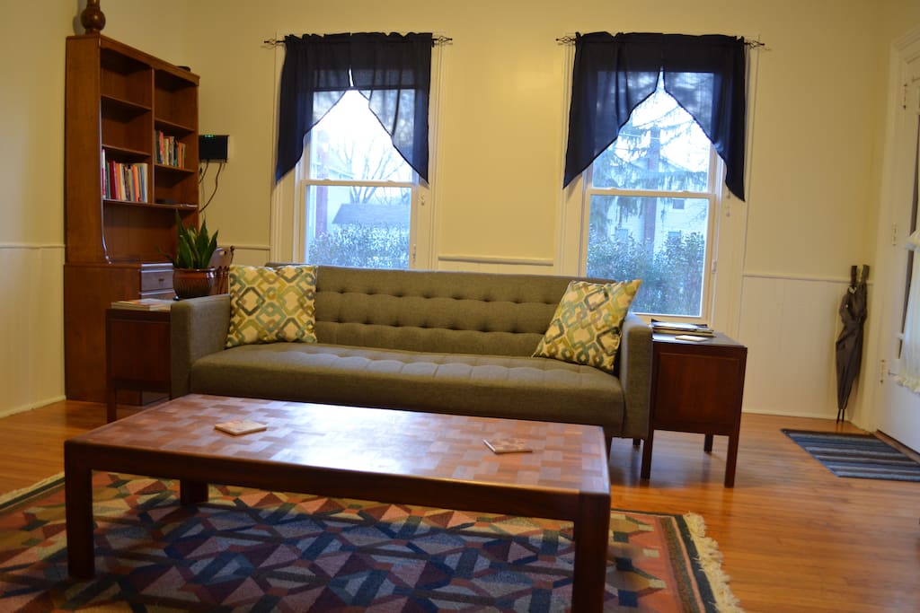 Living room with full-sized futon