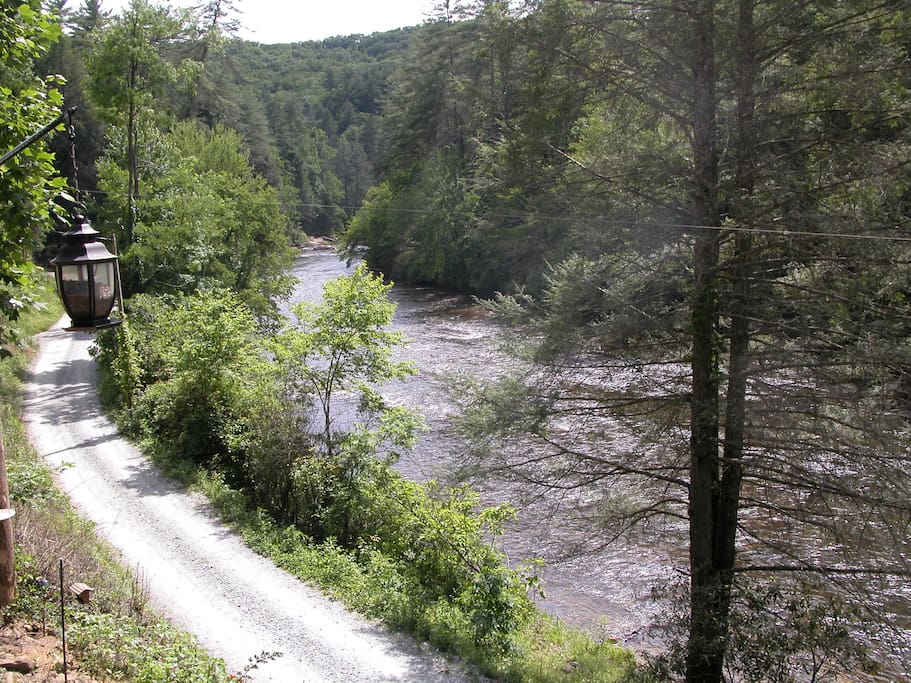 Looking down river from porch