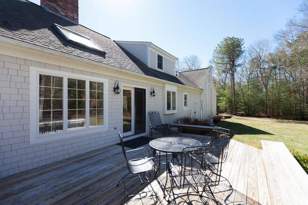 back deck leads to big backyard
