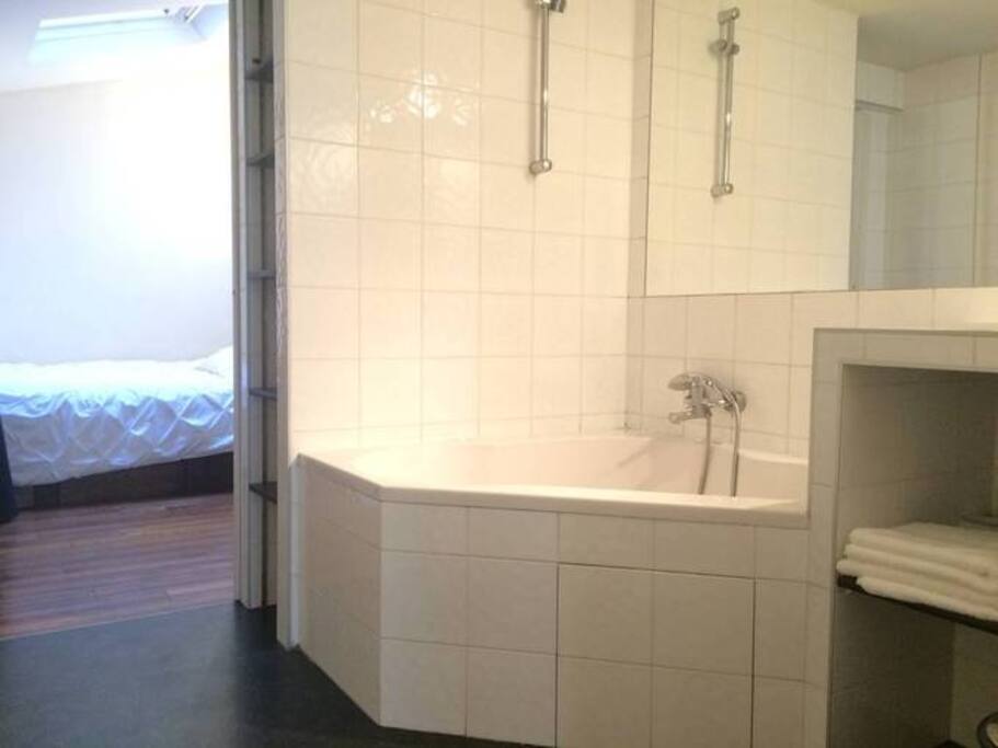 Salle de bain avec baignoire