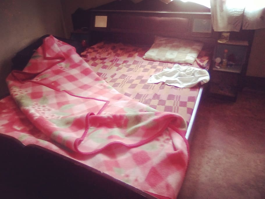 The girls bedroom double bed