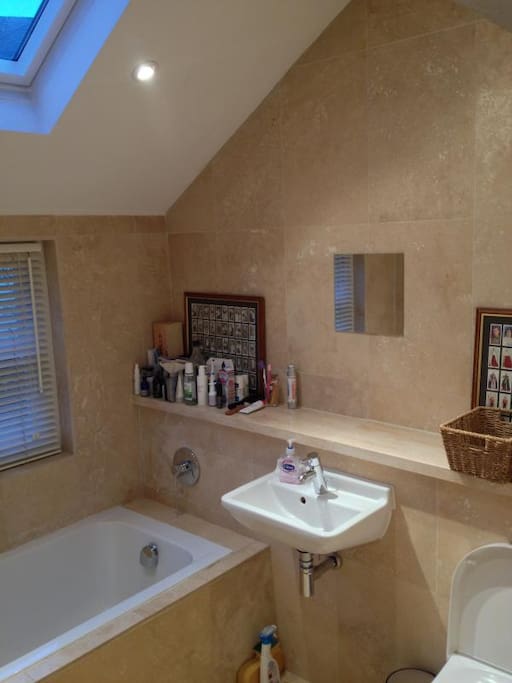 Bath and hidden walk-in shower