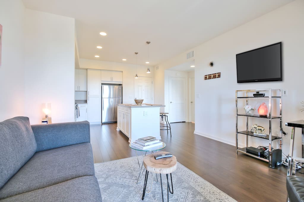 Living Area with 48" Tv + WiFi + Bluetooth Sound