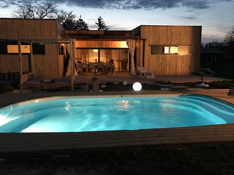 Contemporary wooden villa