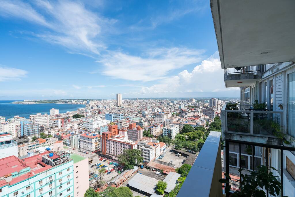 City view from balcony.