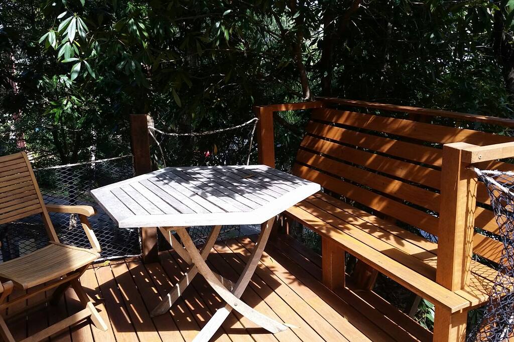 Private deck out front.