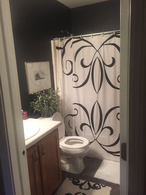 Full size bath across the hall from guest bedroom