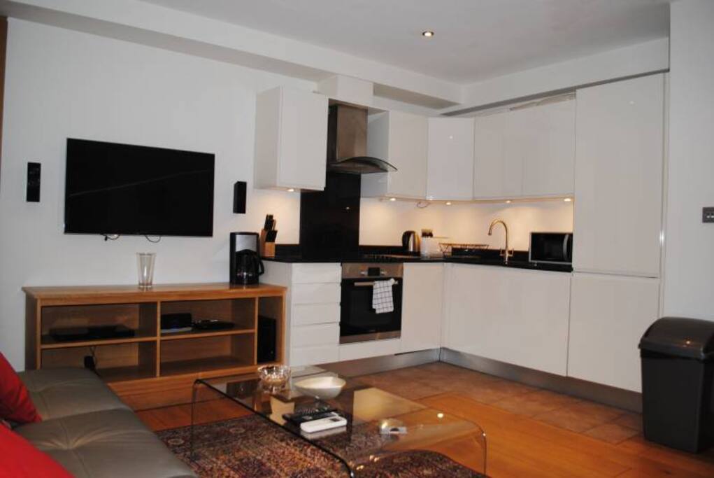 Open plan kitchen + Living area