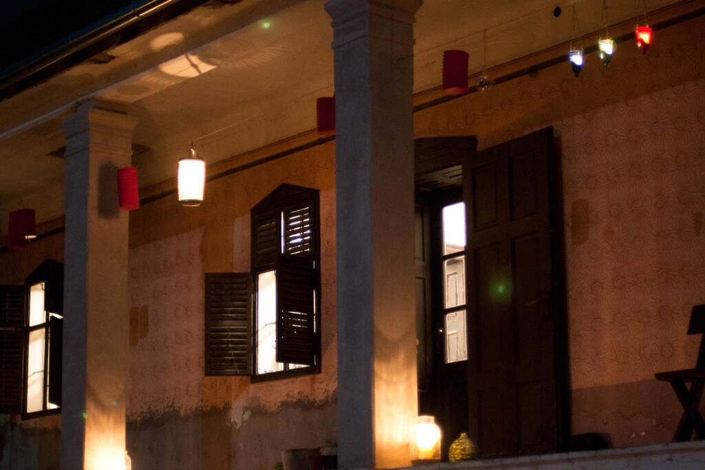 Garden facade by night