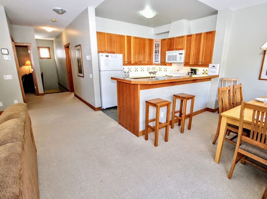 Open concept fully equipped kitchen