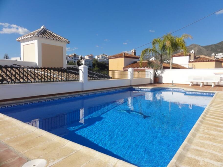 Pool in front of the house