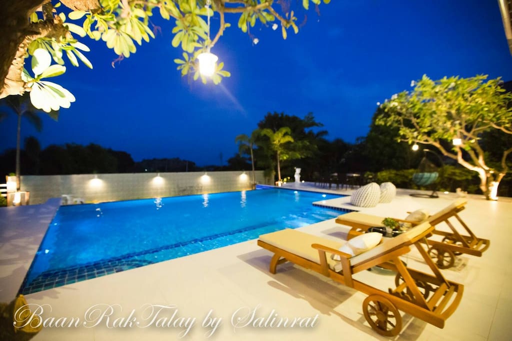 Pool View at night