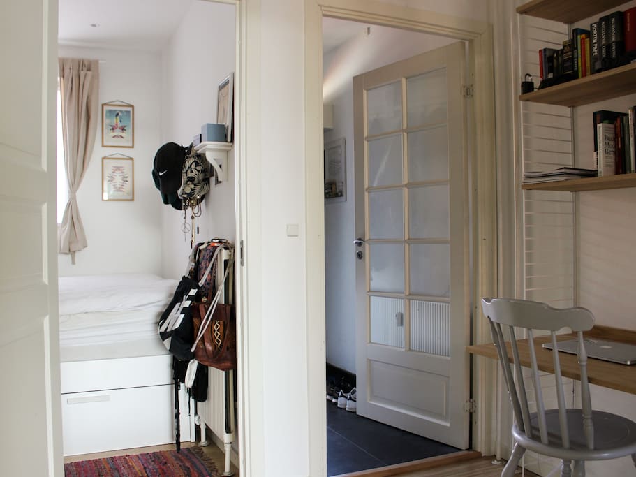 Corridor connecting the entrance, bedroom, bathroom and living room