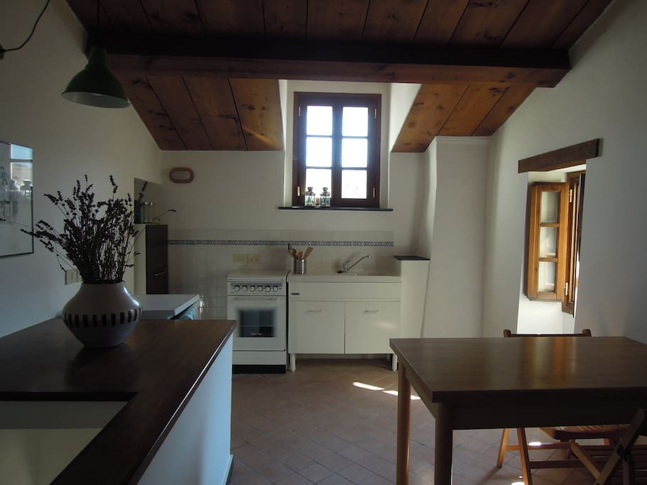 the kitchen