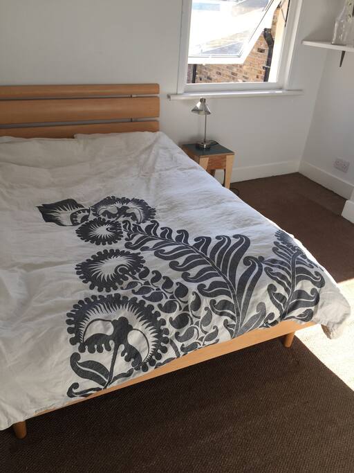 Double bed with comfortable memory foam mattress