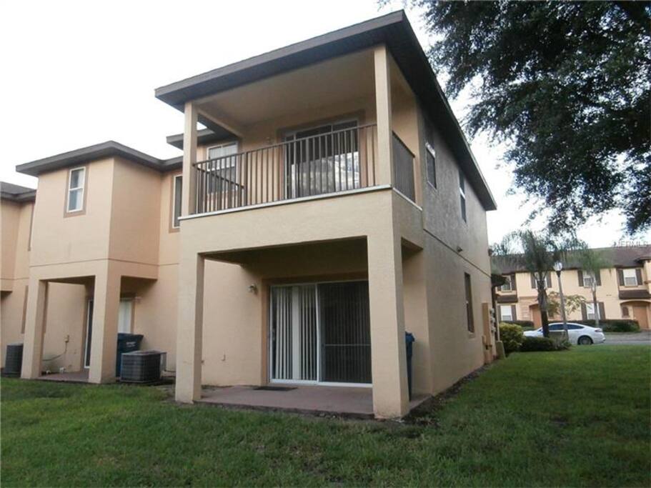 Balcony & Patio at the rear of the home.