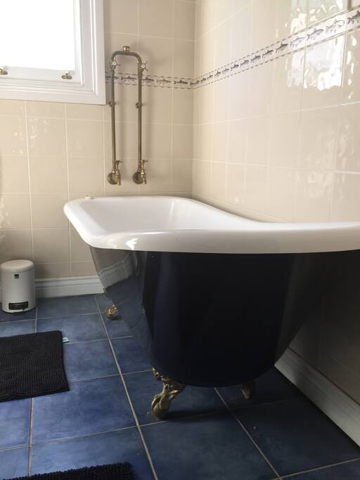The big bath.. help yourself to my bathroom products