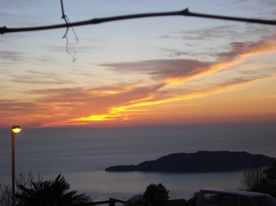 Beautiful sunset and view to Island of St. Nicholas can be seen from the terrace and rooms in Our House