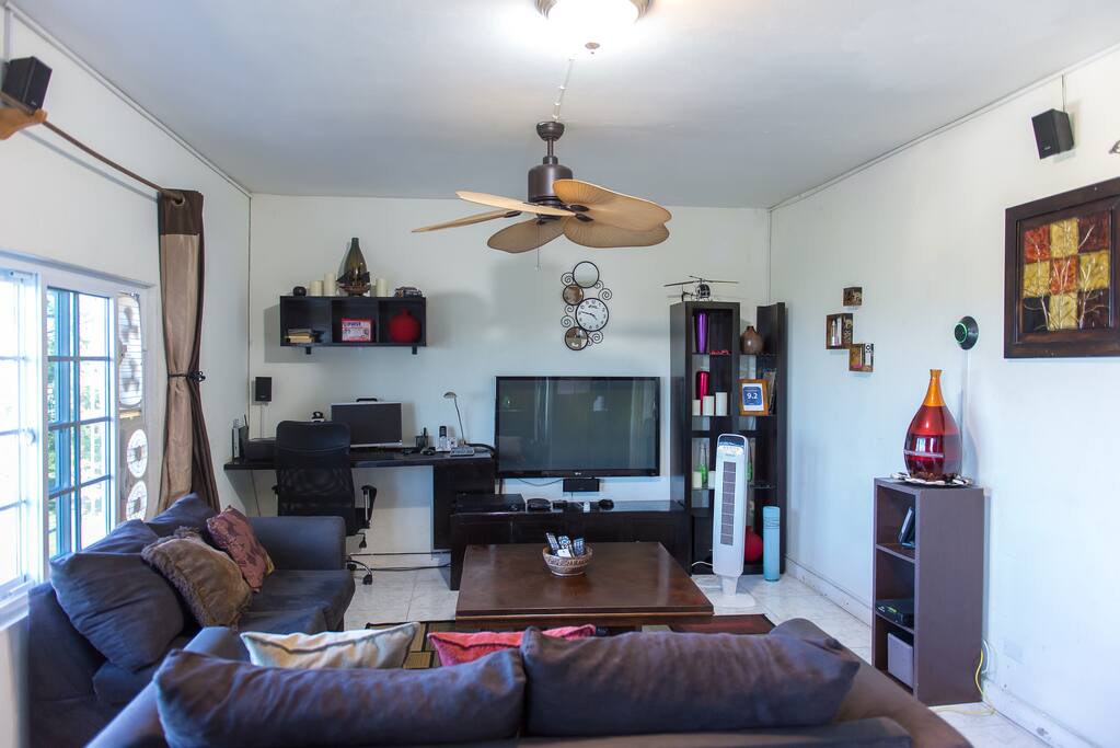 Be entertained in the living room with multiple options.
