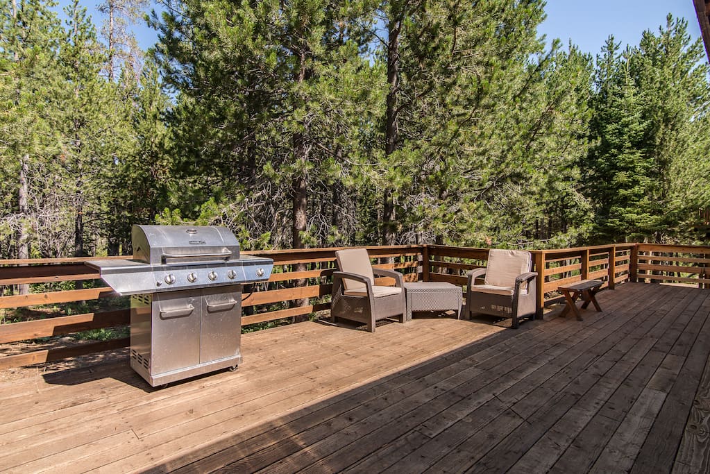 Grill dinner for your party on the expansive patio.