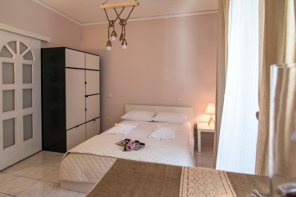Spacious bed and closets