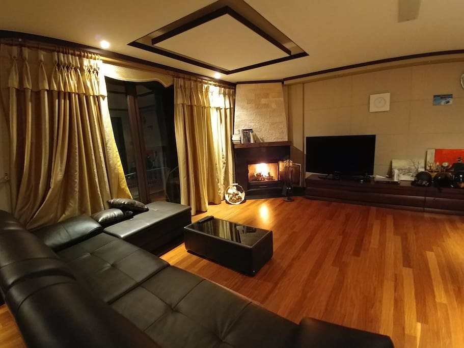 Fireplace and living room