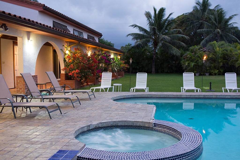Private pool, spa and expansive garden