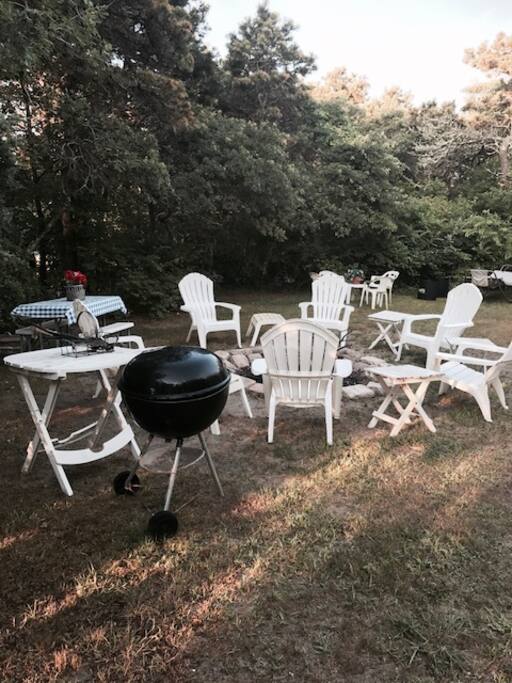 Firepit with grill.