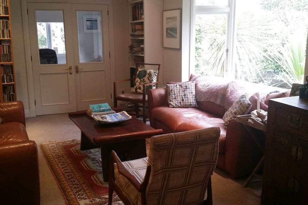 Living room with two leather sofas