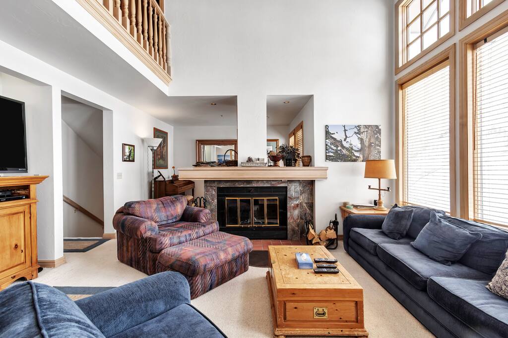 Living Room and wood fireplace