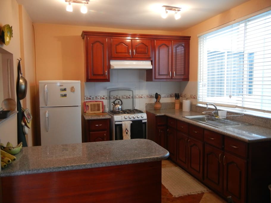 Kitchen with granite counter-tops
