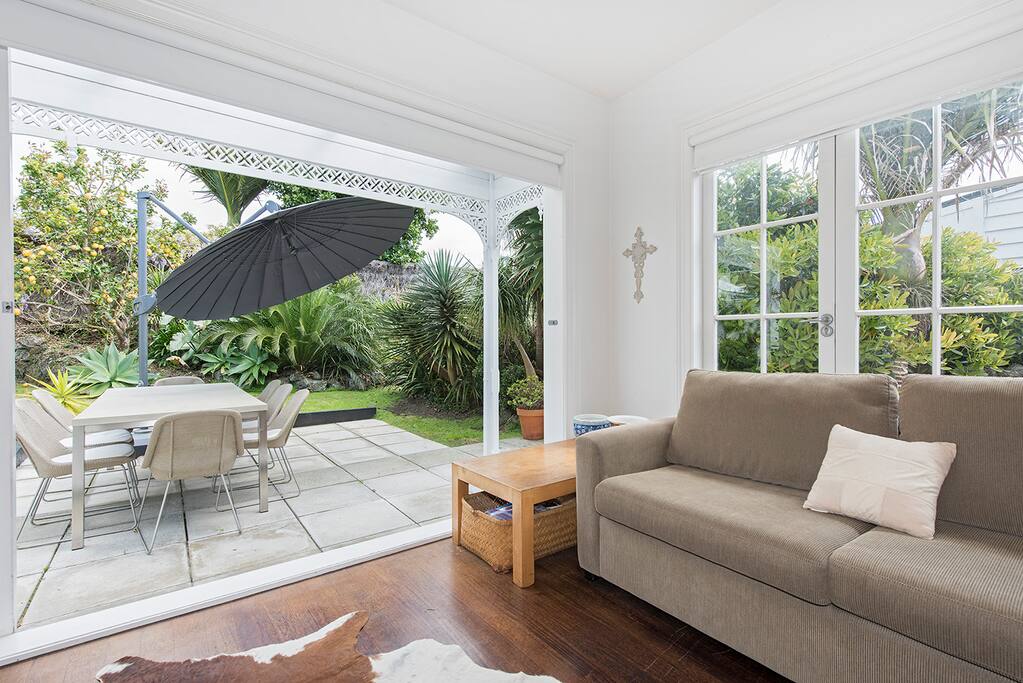 Doors open wide to patio