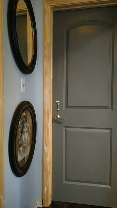 This will be your room #7, right of the mirror and portrait...