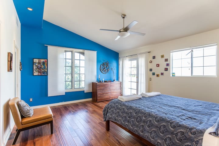 Master Bedroom - Blue Bedroom. Super spacious.