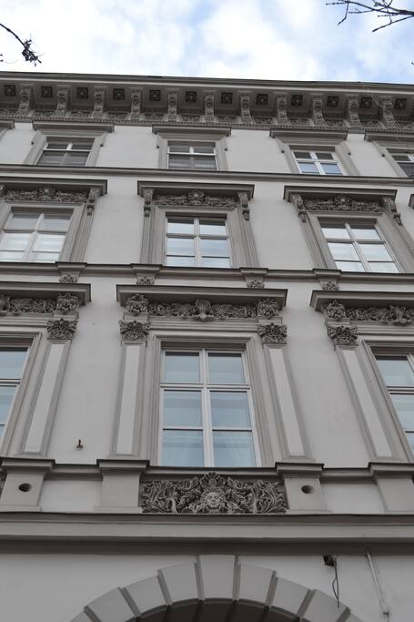This is a detailed photo of the outside of our building.