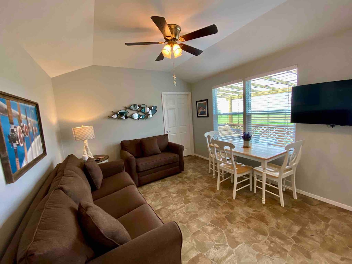 Whether your enjoying the view of Copano Bay from your living room, kicking back watching Netflix or sitting on your spacious covered deck, there is something for everyone to enjoy while staying in Redfish Lodge.